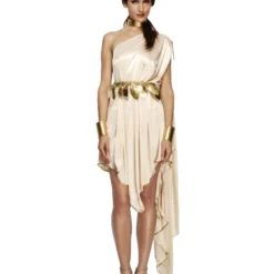 Smiffys Fever Goddess Costume, Cream
