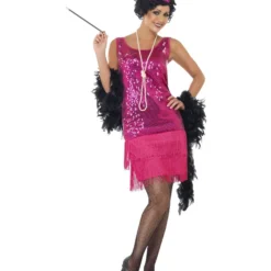 Smiffys Funtime Flapper Costume, Hot Pink