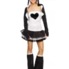 Smiffys Fever Panda Costume, Tutu Dress, Black & White