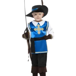 Smiffys Musketeer Child Costume, Blue