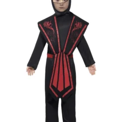 Smiffys Ninja Costume, Child, Black