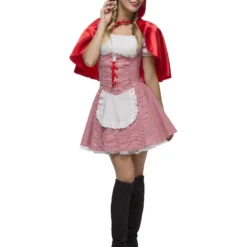 Smiffys Fever Red Riding Hood Costume, Red