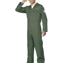 Smiffys Aviator Costume, Green