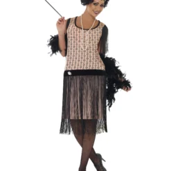 Smiffys 20s Coco Flapper Costume, Pink