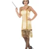 Smiffys Charleston Flapper Costume, Gold