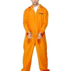 Smiffys Escaped Prisoner Costume, Orange
