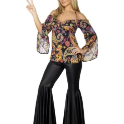 Smiffys Hippie Costume, Female, Black