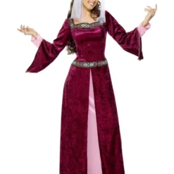 Smiffys Maid Marion Costume, Burgundy