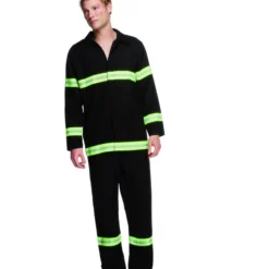 Smiffys Fever Fireman Costume, Black