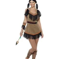Smiffys Native American Inspired Woman Costume, Brown
