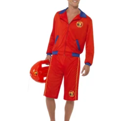 Smiffys Baywatch Beach Men’s Lifeguard Costume, Red