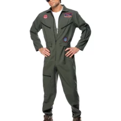 Smiffys Top Gun Costume, Green