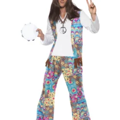 Smiffys Groovy Hippie Costume, Multi-Coloured