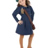 Smiffys World War II Evacuee Girl Costume, Blue