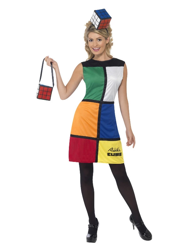 Smiffys Rubik’s Cube Costume, Multi-Coloured