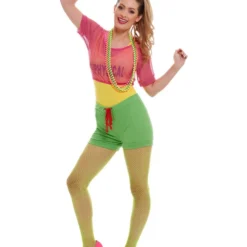 Smiffys Let’s Get Physical Girl Costume, Multi-Coloured