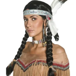 Smiffys Native American Inspired Wig, Black
