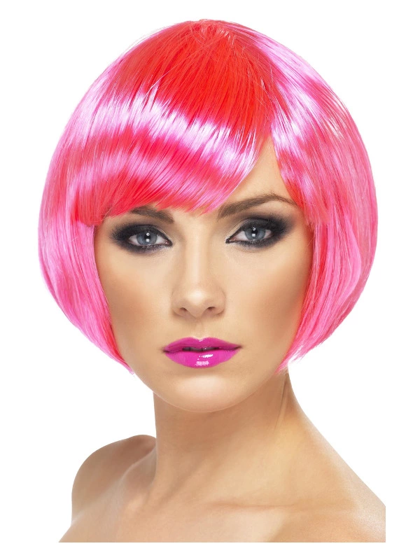 Smiffys Babe Wig, Neon Pink 3 Smiffys Babe Wig, Neon Pink