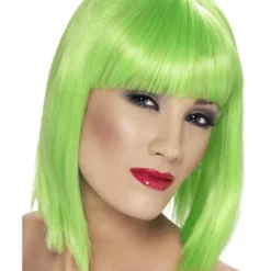 Smiffys Glam Wig, Neon Green