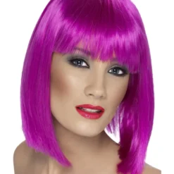 Smiffys Glam Wig, Neon Purple