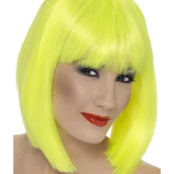Smiffys Glam Wig, Neon Yellow