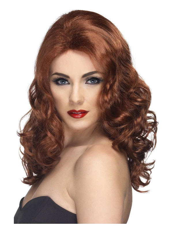 Smiffys Glamorous Wig, Auburn 3 Smiffys Glamorous Wig, Auburn