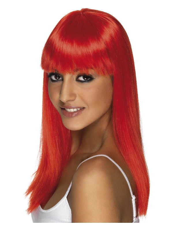 Smiffys Glamourama Wig, Neon Red 3 Smiffys Glamourama Wig, Neon Red