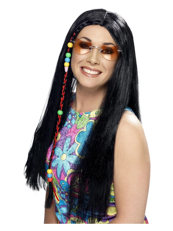 Smiffys Hippy Party Wig, Black 3 Smiffys Hippy Party Wig, Black