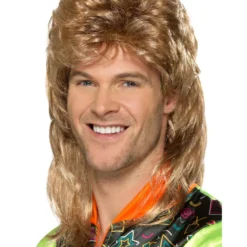 Smiffys Mullet Wig, Brown