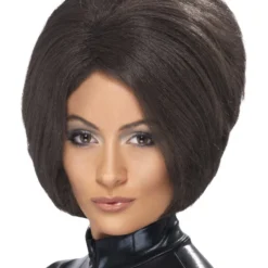 Smiffys Posh Power Wig, Brown