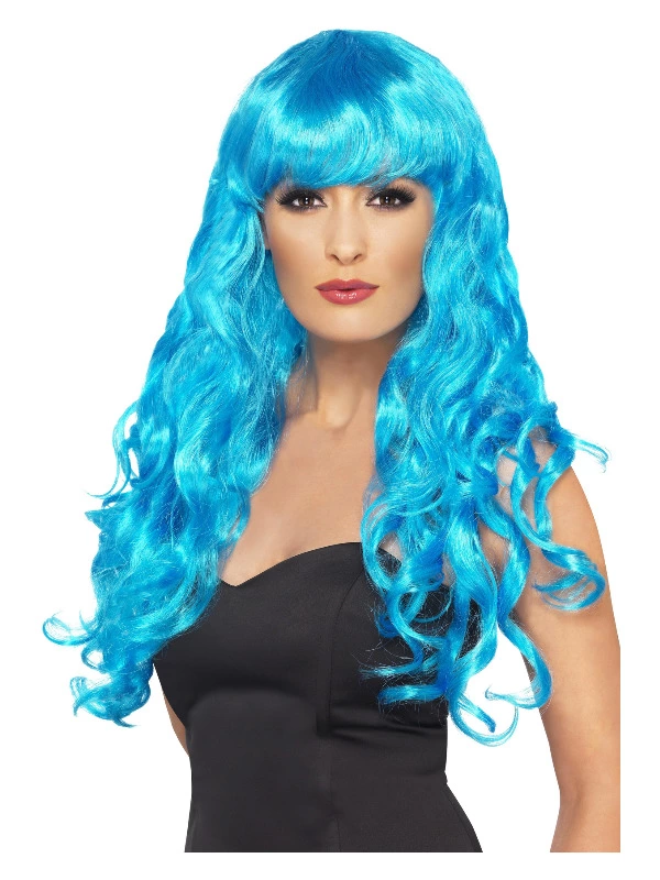Smiffys Siren Wig, Blue 3 Smiffys Siren Wig, Blue