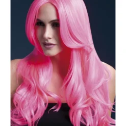 Smiffys Fever Khloe Wig, Neon Pink