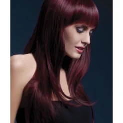 Smiffys Fever Sienna Wig, Black Cherry