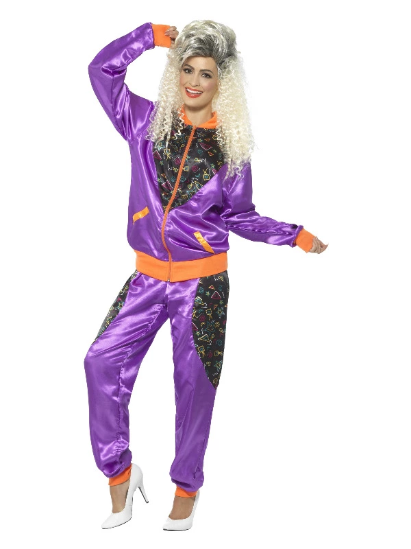 Smiffys Retro Shell Suit Costume, Ladies, Purple 3 Smiffys Retro Shell Suit Costume, Ladies, Purple