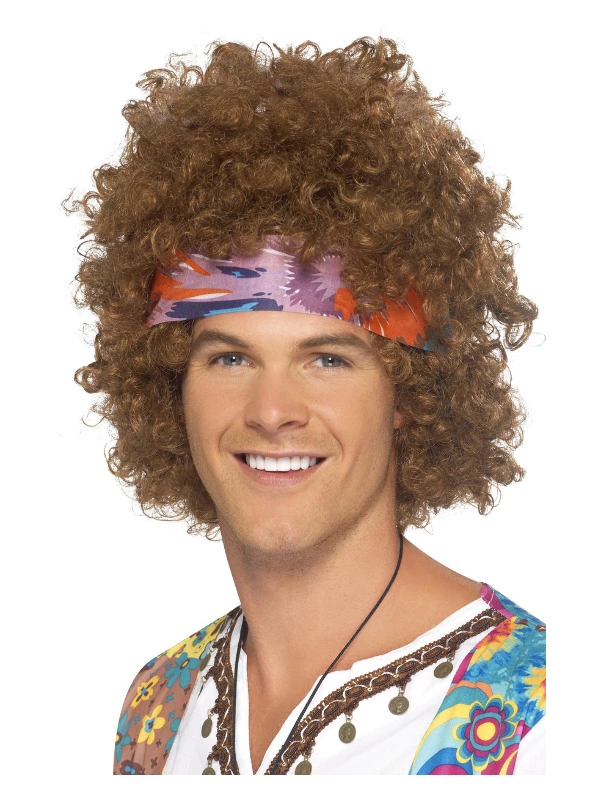 Smiffys Hippie Afro Kit, Brown 3 Smiffys Hippie Afro Kit, Brown