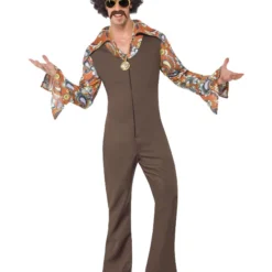 Smiffys Groovy Boogie Costume, Brown