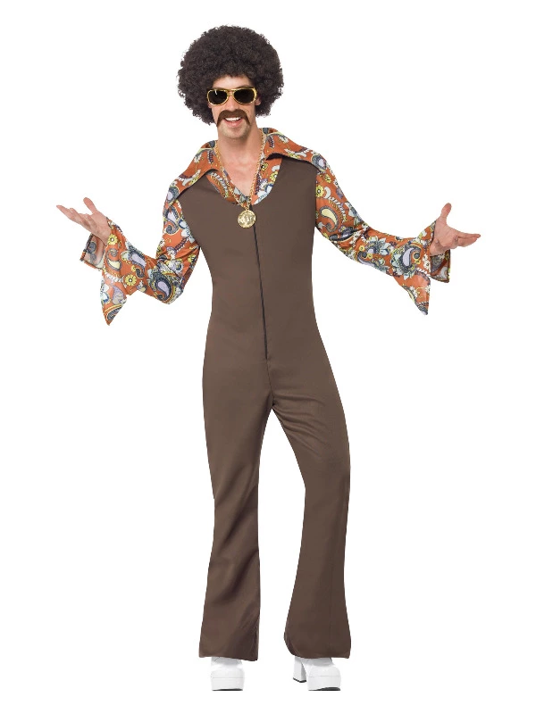 Smiffys Groovy Boogie Costume, Brown