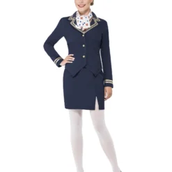 Smiffys Airways Attendant Costume, Blue