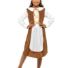 Smiffys Tudor Girl Costume, Brown