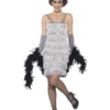 Smiffys Flapper Costume, Silver