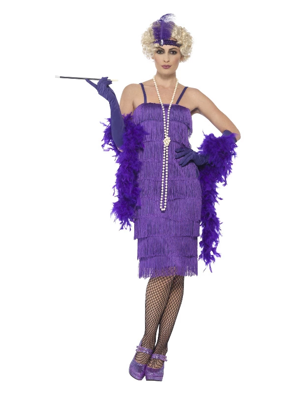 Smiffys Flapper Costume, Purple 3 Smiffys Flapper Costume, Purple