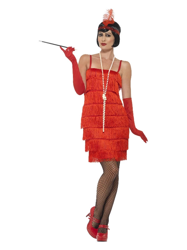 Smiffys Flapper Costume, Red 3 Smiffys Flapper Costume, Red
