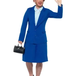Smiffys Iron Lady Prime Minister Costume, Blue