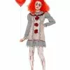 Smiffys Vintage Clown Lady Costume, Grey & Red -Cheap Smiffys Store 47564