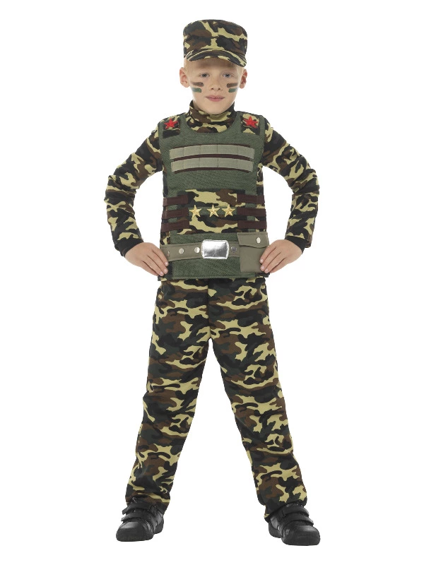 Smiffys Camouflage Military Boy Costume, Green 3 Smiffys Camouflage Military Boy Costume, Green