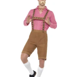 Smiffys Mr Bavarian Costume, Red & Brown