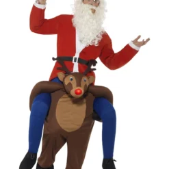 Smiffys Piggyback Reindeer Rudolf Costume, Brown