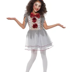 Smiffys Vintage Clown Girl Costume, Grey & Red