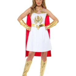 Smiffys She-Ra Glitter Print Costume, White