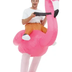 Smiffys Inflatable Ride Em Flamingo Costume, Pink